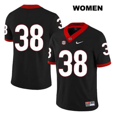 Women's Georgia Bulldogs NCAA #38 Aaron Olalude Nike Stitched Black Legend Authentic No Name College Football Jersey POK1154LZ